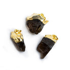 Gold Leafed Smoky Quartz Natural Crystal Focal Pendant 1 piece - The Bead Traders