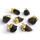 Gold Leafed Smoky Quartz Natural Crystal Focal Pendant 1 piece - The Bead Traders