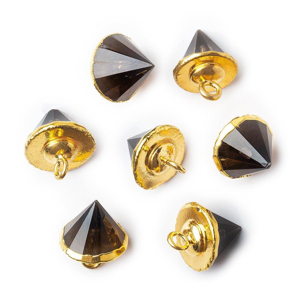 Gold Leafed Smoky Quartz Pendulum Pendant 1 piece - The Bead Traders