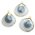 Gold Leafed Solar Quartz Heart Pendant 1 piece - The Bead Traders