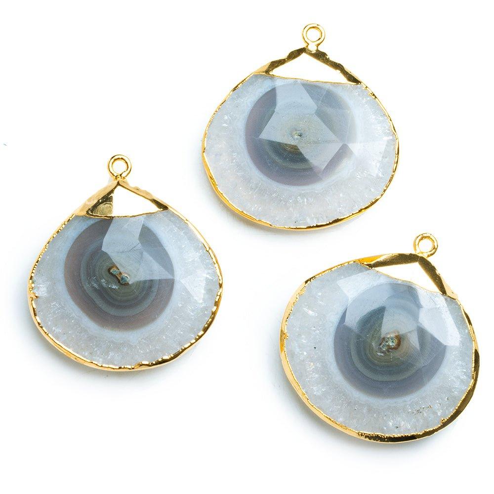 Gold Leafed Solar Quartz Heart Pendant 1 piece - The Bead Traders