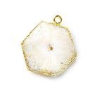 Gold Leafed Solar Quartz Hexagon Pendant 1 piece 21x21mm average size - The Bead Traders
