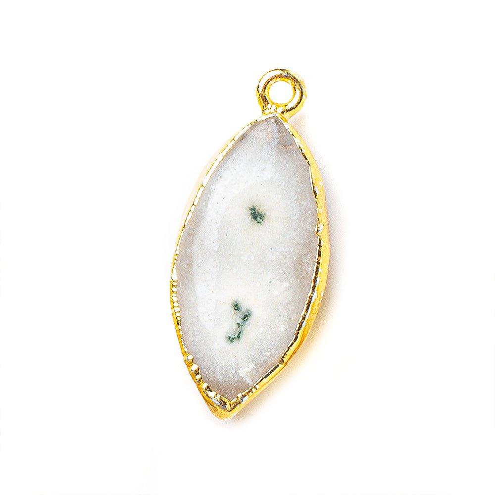 Gold Leafed Solar Quartz Marquise Pendant 1 piece 25x14mm average size - The Bead Traders