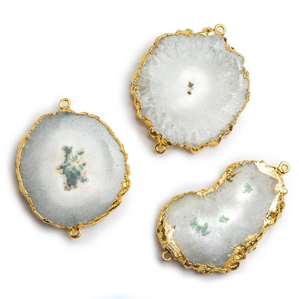 Gold Leafed Solar Quartz Slice Connector 1 piece - The Bead Traders