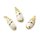 Gold Leafed Spiral Beige Sea Shell Pendant 1 piece 42x13-37x13 size range - The Bead Traders