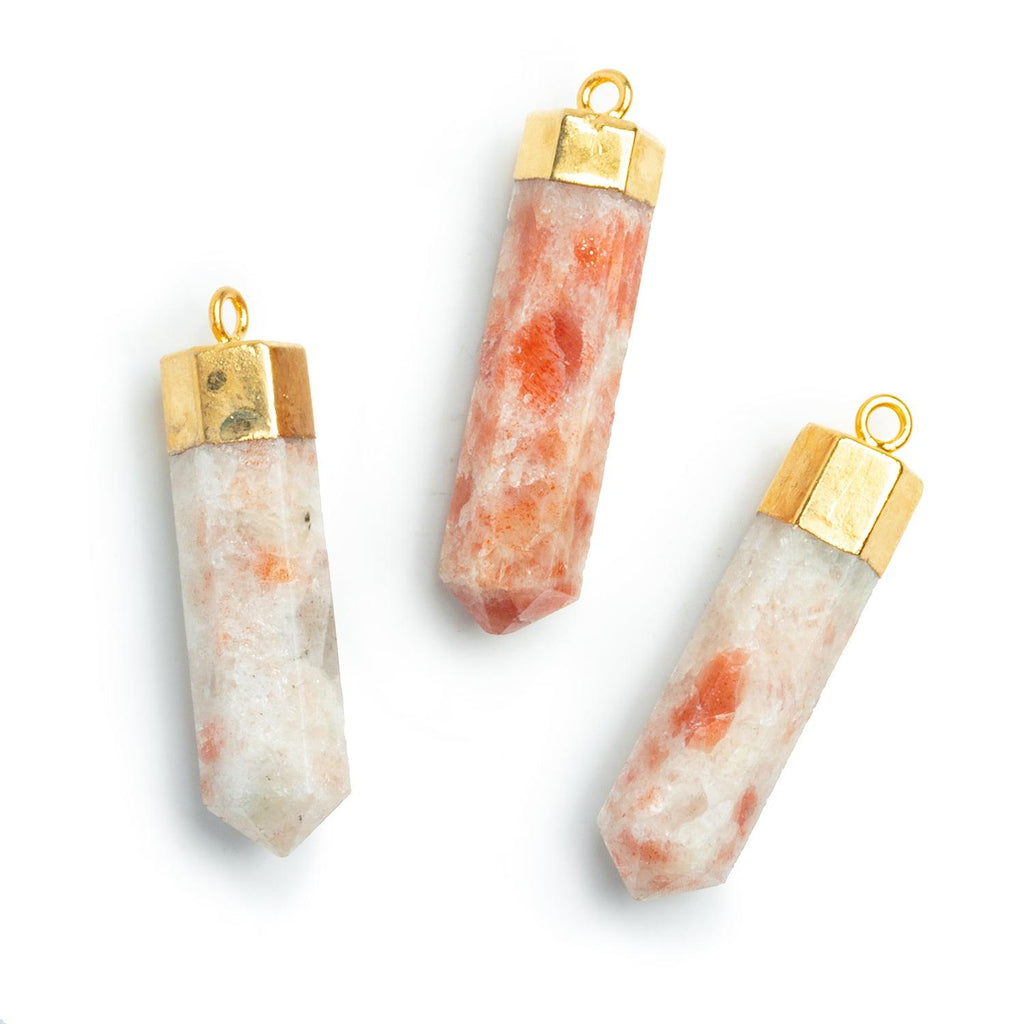Gold Leafed Sunstone Large Point Pendant 1 Piece - The Bead Traders