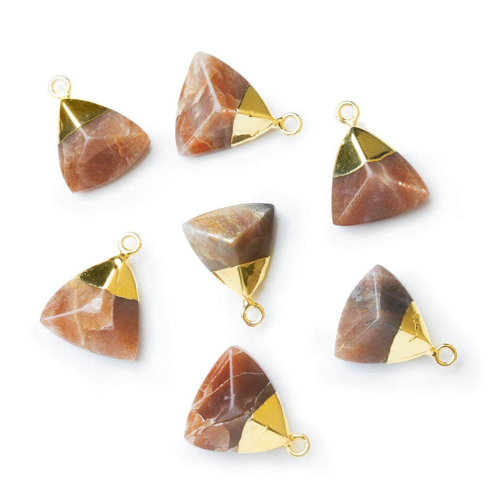 Gold Leafed Sunstone Triangle Pendant 1 Piece - The Bead Traders