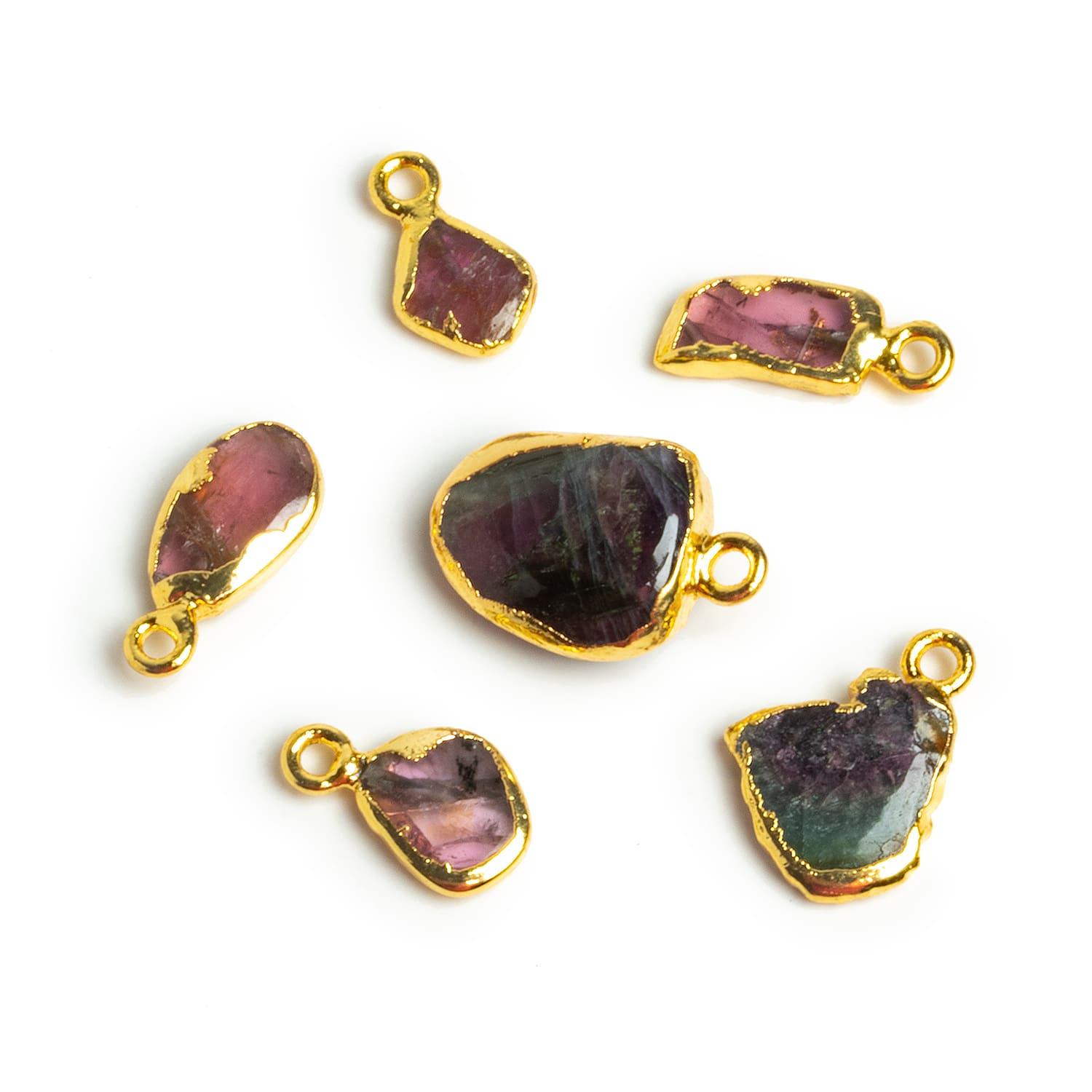 Gold Leafed Tourmaline Focals - Lot of 6 - The Bead Traders