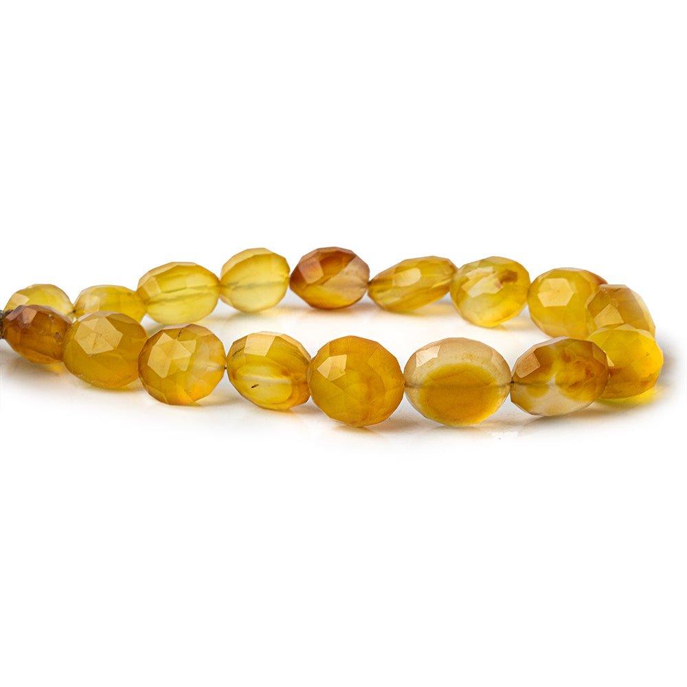 Golden amber Chalcedony faceted oval beads 8 inch 15 pieces 9x8-15x12mm - The Bead Traders