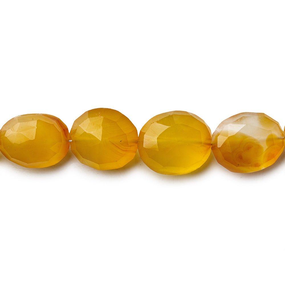 Golden amber Chalcedony faceted oval beads 8 inch 15 pieces 9x8-15x12mm - The Bead Traders