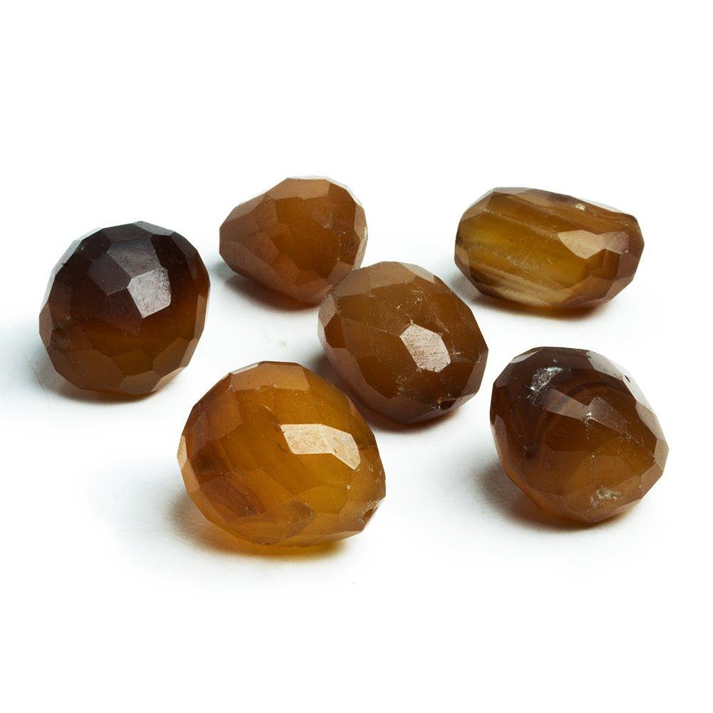 Golden Brown Chalcedony Large Faceted Nugget Focal Bead 1 Piece - The Bead Traders
