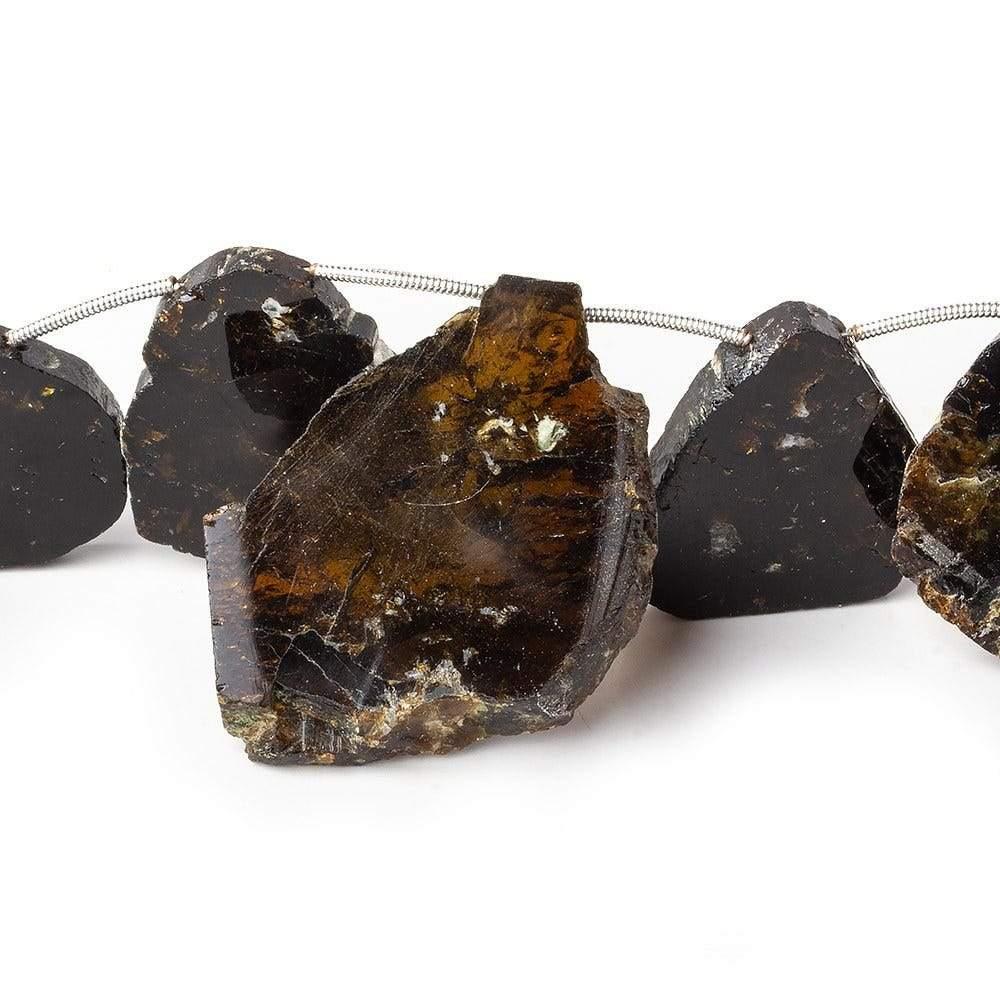 Golden Brown Tourmaline Top Drilled Slices 8 inch 10 pieces - The Bead Traders