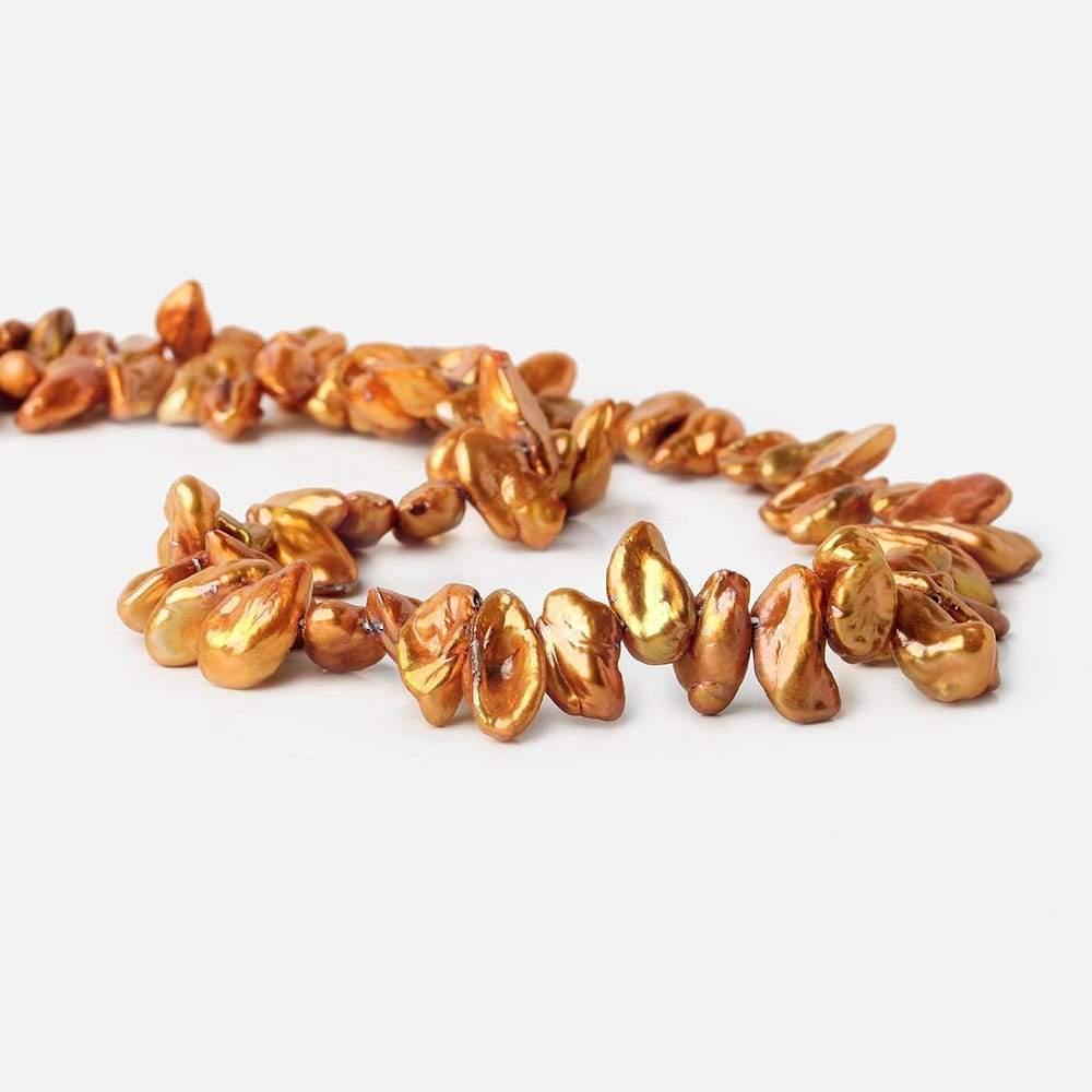 Golden Copper Keshi Freshwater Pearl - The Bead Traders
