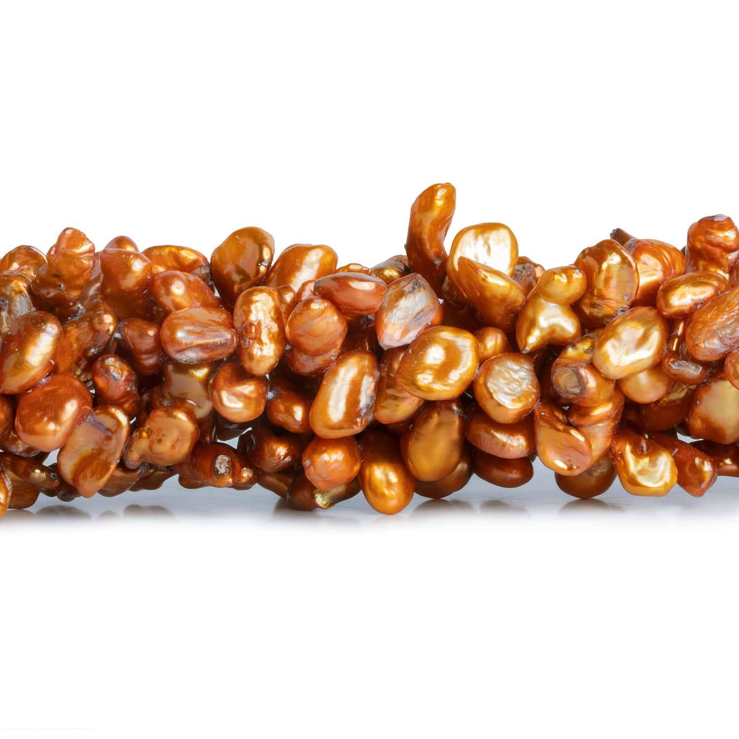 Golden Copper Keshi Freshwater Pearl - The Bead Traders