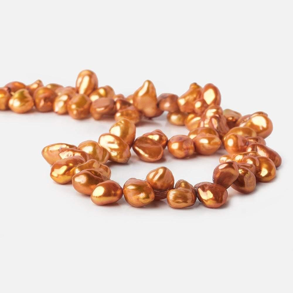Golden Copper Keshi Freshwater Pearl, A Grade - The Bead Traders
