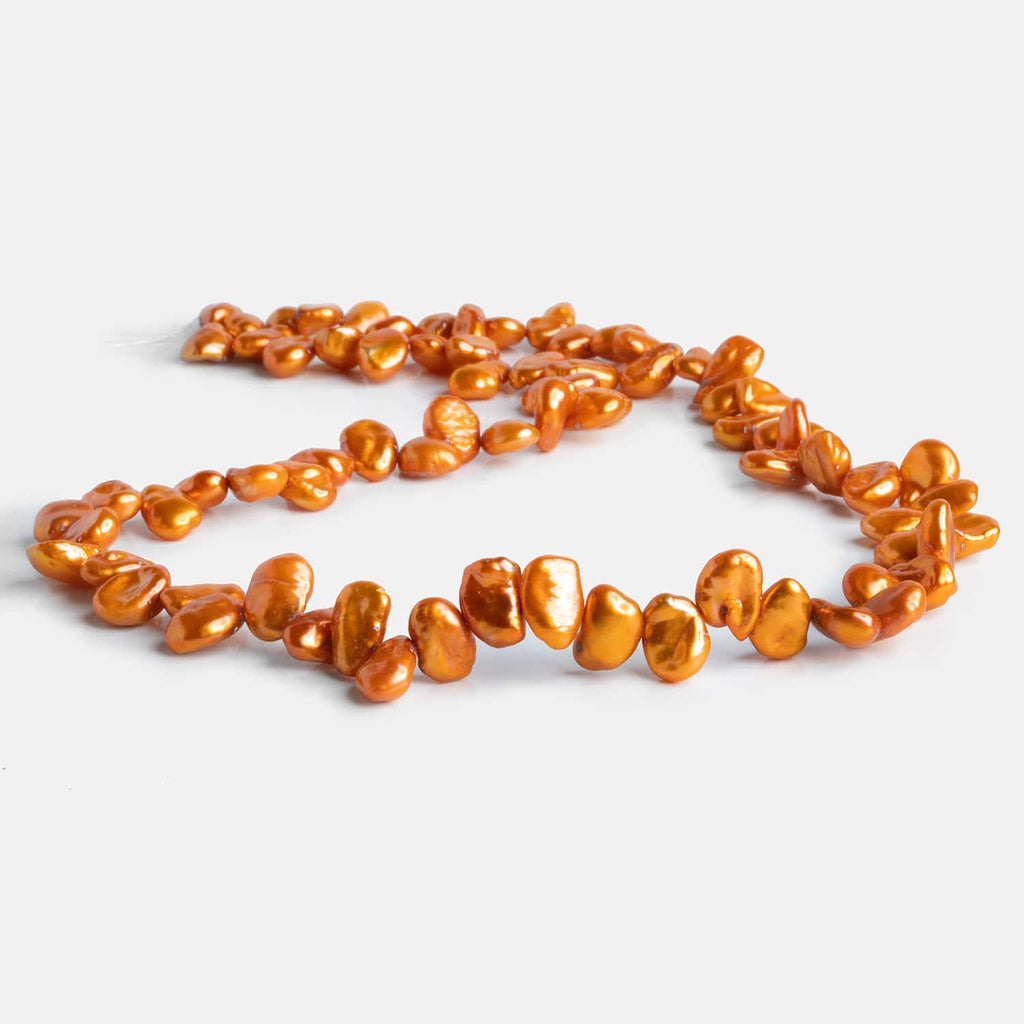 Golden Copper Keshi Pearls 15 inch 70 beads - The Bead Traders