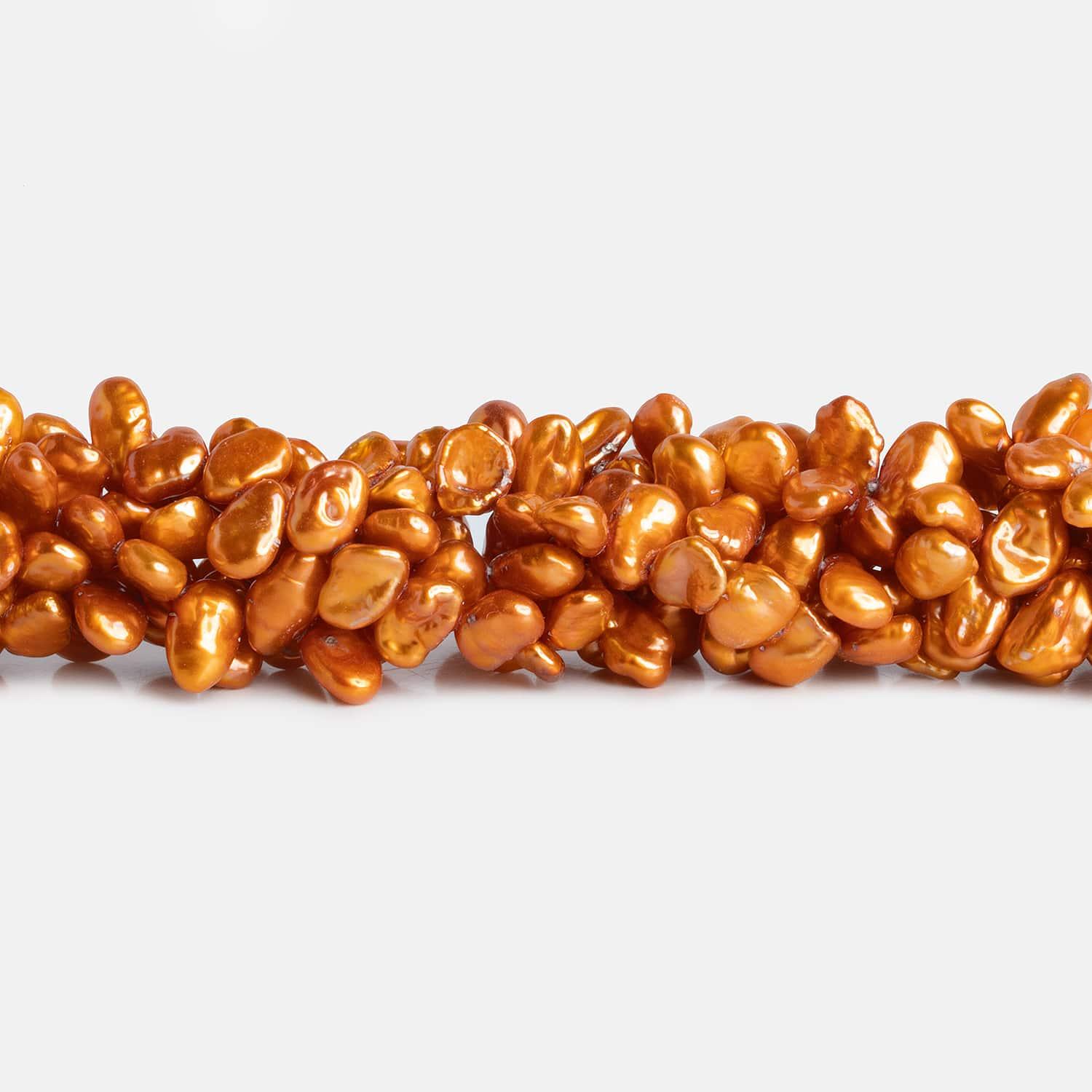 Golden Copper Keshi Pearls 15 inch 70 beads - The Bead Traders