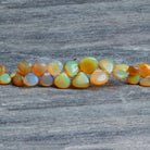 Golden Ethiopian Opal Plain Hearts 8 inch 45 beads - The Bead Traders