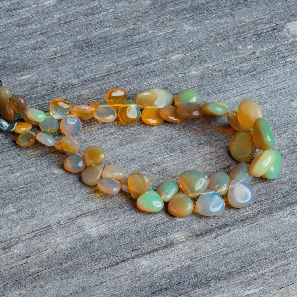 Golden Ethiopian Opal Plain Hearts 8 inch 45 beads - The Bead Traders