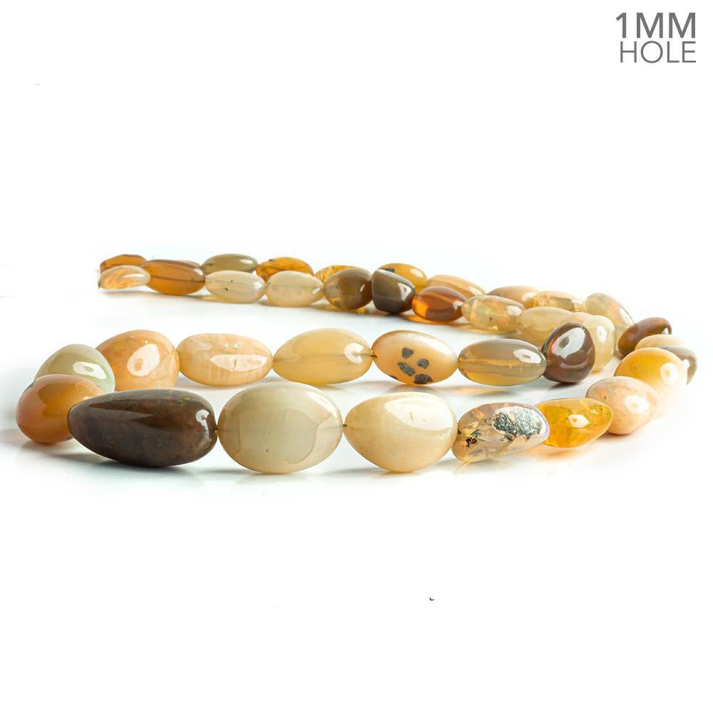 Golden Ethiopian Opal Plain Nuggets 18 inch 133 pieces 39 large hole beads - The Bead Traders