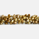 Golden Green Keshi Pearls 15 inch 80 beads - The Bead Traders