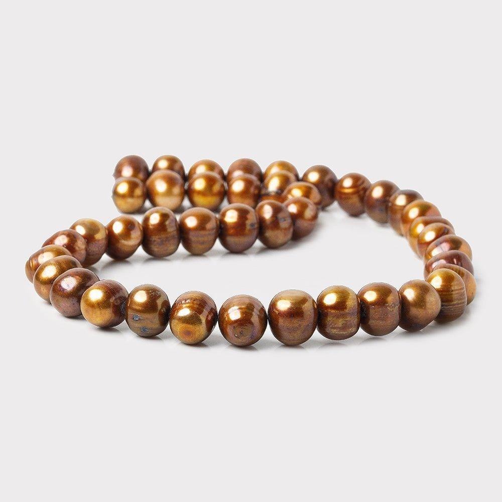 Golden Ringed Baroque Freshwater Pearls 15 inch 42 pieces 10x8-11x10mm - The Bead Traders