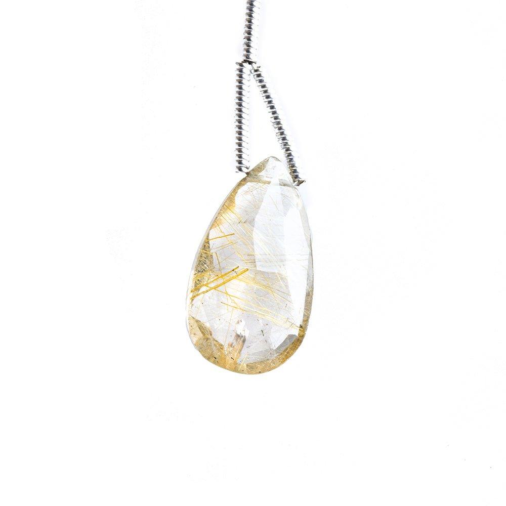 Golden Rutilated Quartz Faceted Pear Focal Bead 1 Piece - The Bead Traders