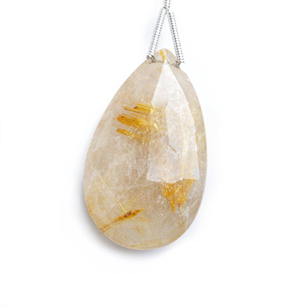 Golden Rutilated Quartz Faceted Pear Focal Bead 1 Piece - The Bead Traders
