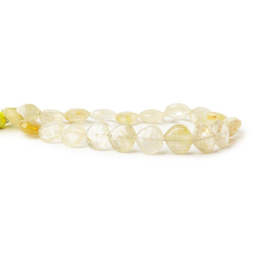 Golden Rutilated Quartz straight drill faceted hearts 8 inch 21 beads 10x9-12x11mm - The Bead Traders