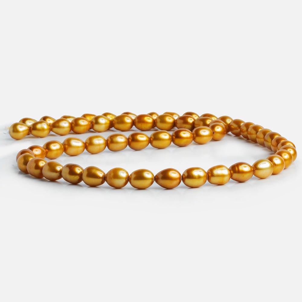 Golden Yellow Oval Freshwater Pearls 15 inch 55 pieces - The Bead Traders