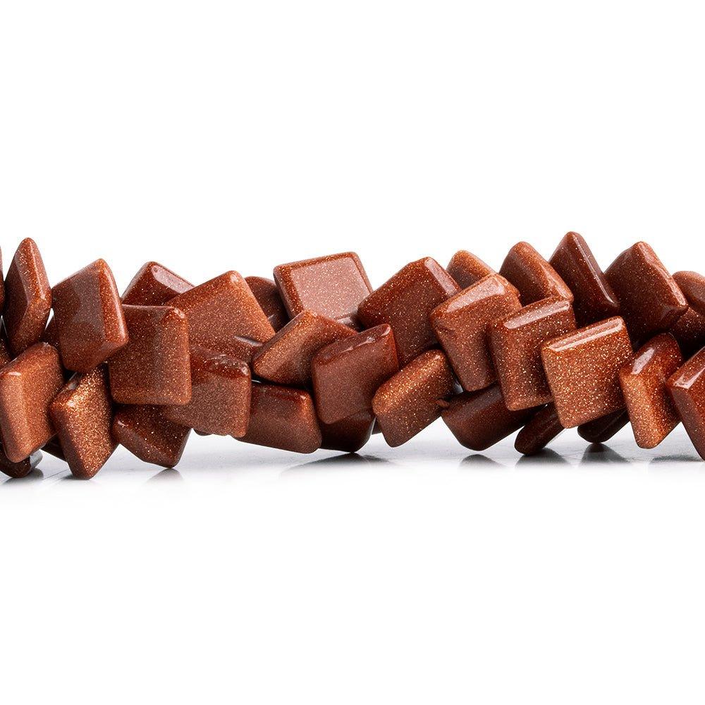 Goldstone Square Heishi Beads 14 inch 55 pieces - The Bead Traders