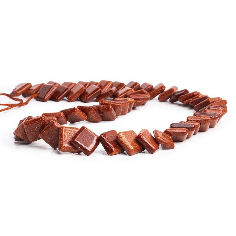 Goldstone Square Heishi Beads 14 inch 55 pieces - The Bead Traders