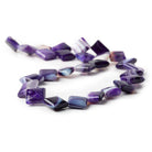 Grape Purple Agate Puffy Plain Square Beads 12x12x5mm , 15" length, 27 pcs - The Bead Traders