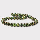 Grass Green Side Drilled Ringed Baroque Freshwater Pearls 16 inch 48 beads 8x8-10x8mm - The Bead Traders