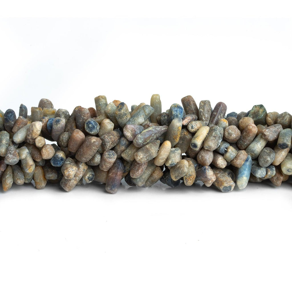Gray Blue Sapphire Tumbled Nuggets 14 inch 95 beads - The Bead Traders