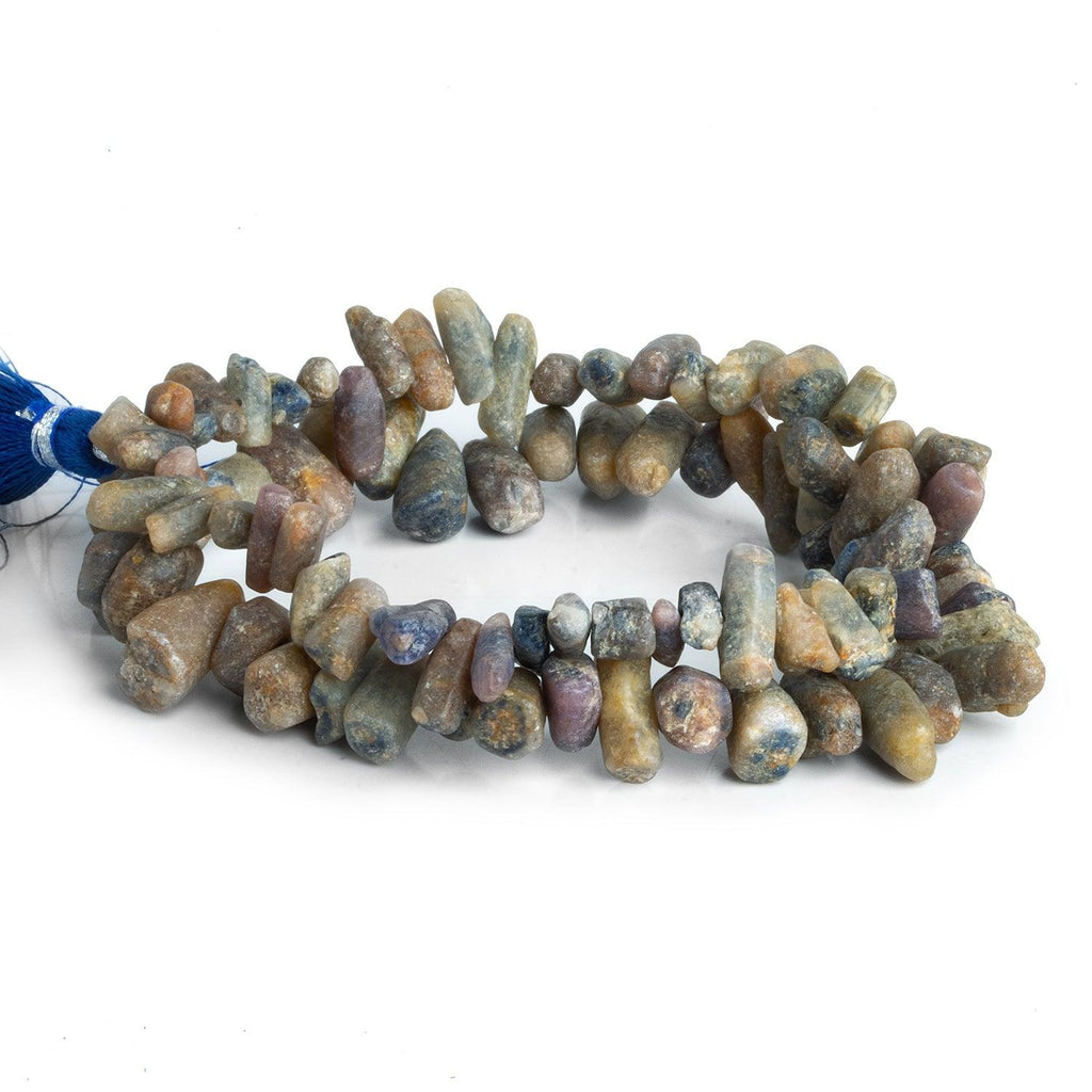 Gray Blue Sapphire Tumbled Nuggets 14 inch 95 beads - The Bead Traders