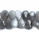 Gray Moonstone Faceted Pear Beads 8 inch 45 pieces - The Bead Traders