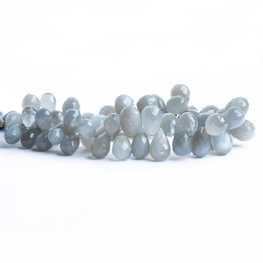 Gray Moonstone Faceted Teardrop Beads 8 inch 55 pieces - The Bead Traders