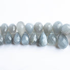 Gray Moonstone Faceted Teardrop Beads 8 inch 55 pieces - The Bead Traders