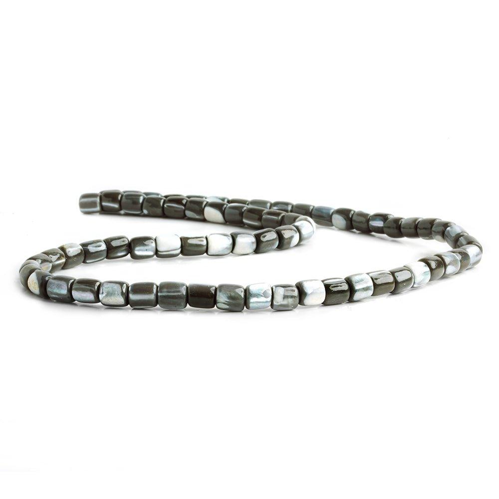 Gray Mother of Pearl Tube Beads 16 inch 65 pieces - The Bead Traders