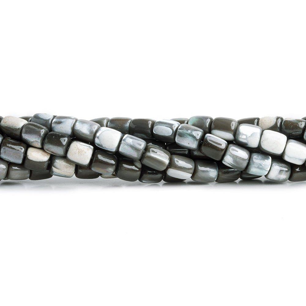 Gray Mother of Pearl Tube Beads 16 inch 65 pieces - The Bead Traders