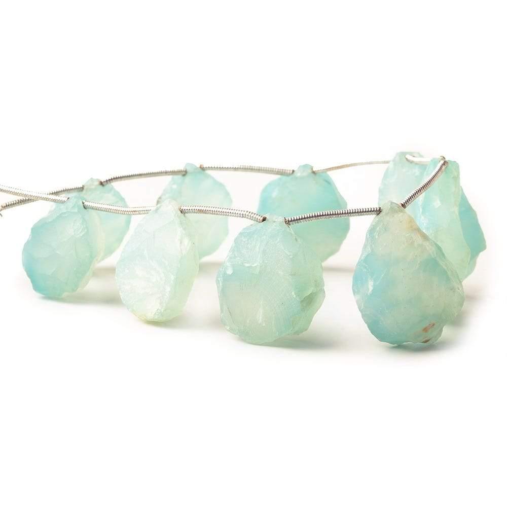 Greek Isle Blue Agate Hammer Faceted Pear Beads - The Bead Traders