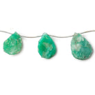 Green Agate Hammer Faceted Pear Beads - The Bead Traders