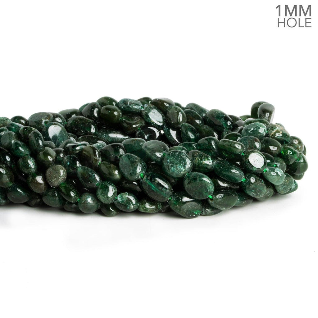 Green Apatite Plain Nuggets 16 inch 37 beads - The Bead Traders
