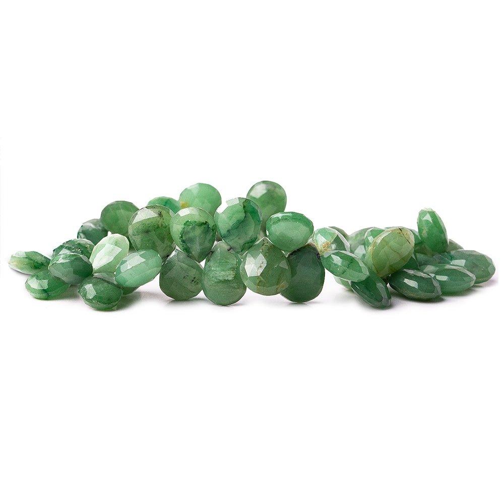 Green Aventurine Beads Faceted Top Drilled 12-15mm Pears - The Bead Traders