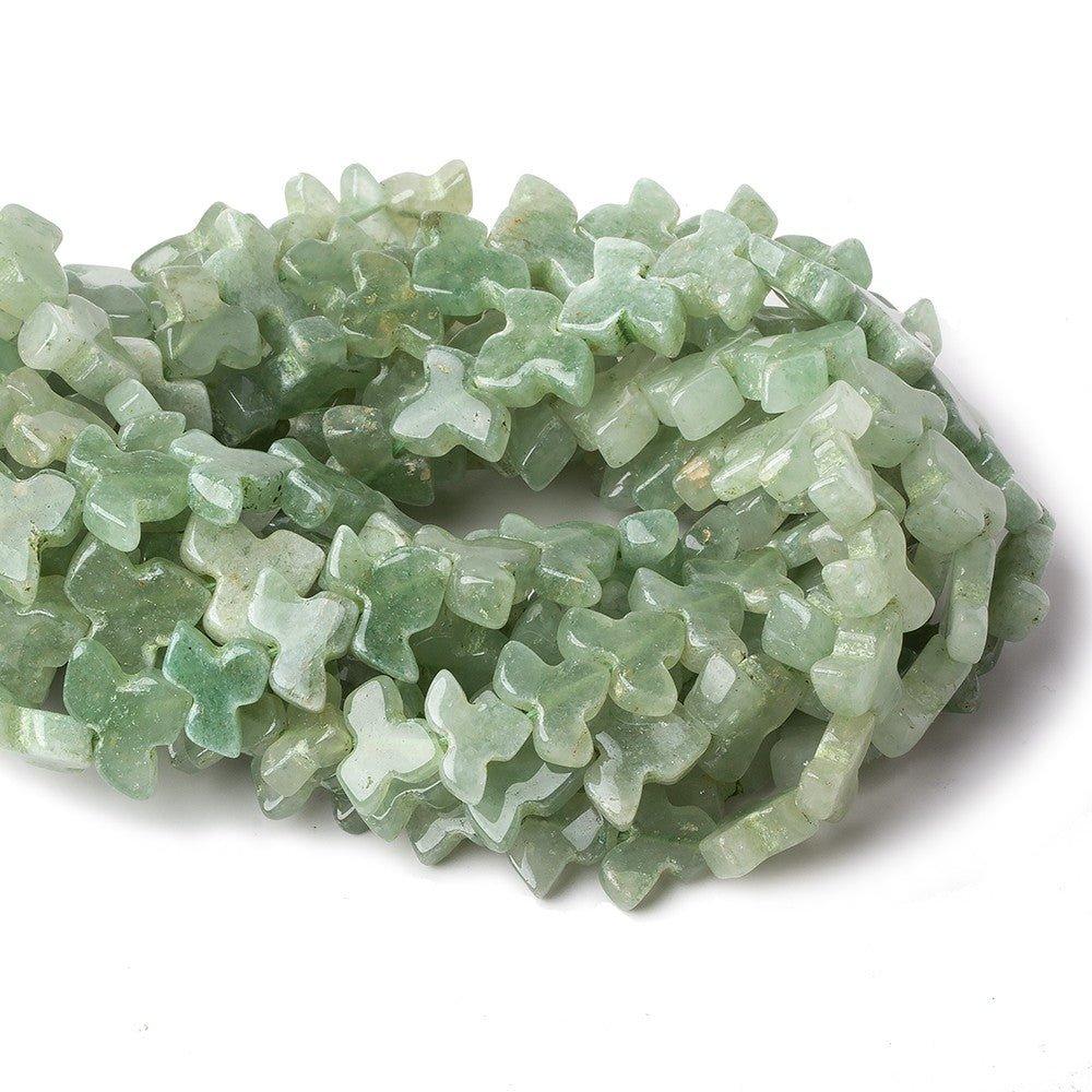 Green Aventurine Beads Straight Drilled 10-15mm Leaves - The Bead Traders