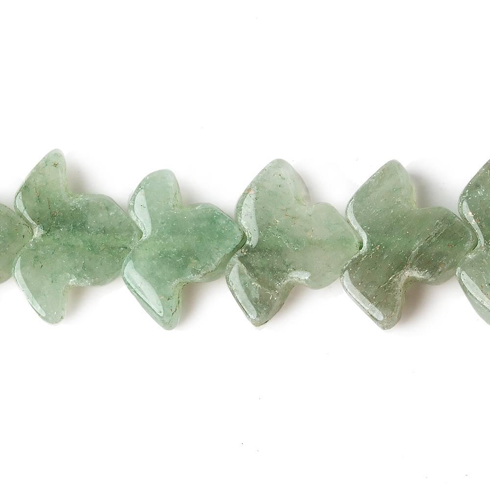 Green Aventurine Beads Straight Drilled 10-15mm Leaves - The Bead Traders