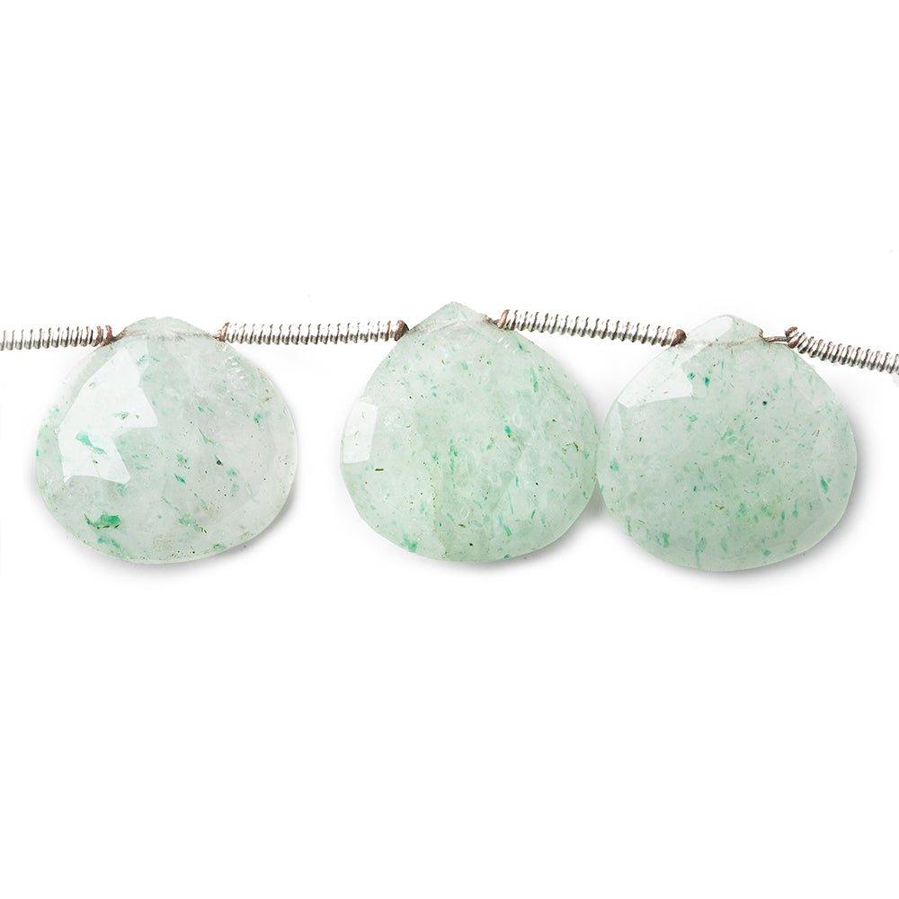 Green Aventurine Faceted Heart Beads 8 inch 14 pieces - The Bead Traders