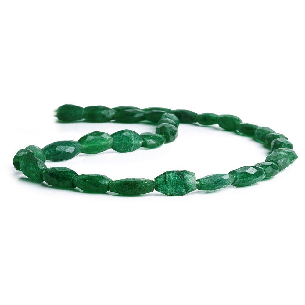 Green Aventurine Faceted Oval Beads 14 inch 33 pieces - The Bead Traders