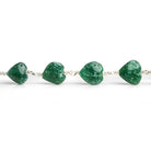 Green Aventurine Hearts Silver Plated Chain 20 pieces - The Bead Traders
